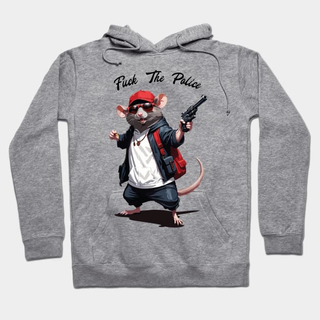 Fuck The Police - Gangsta Rat Hoodie by Trendsdk